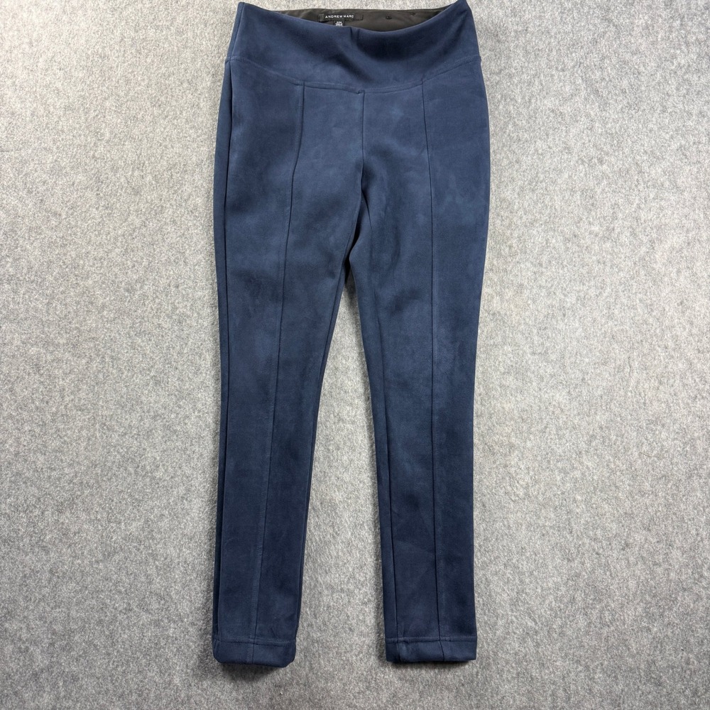 Andrew Marc Faux Suede Leggings Skinny Womens Small Navy Blue‎ Excellent